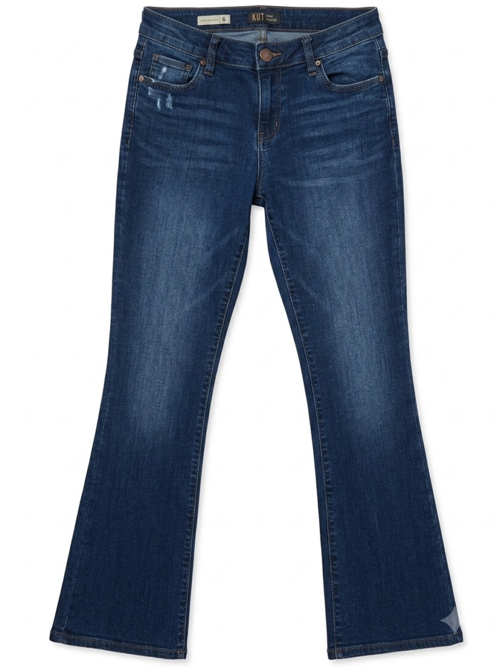 KUT From The Kloth Dark Wash Baby Bootcut Jeans Stretch Denim 6P Petite